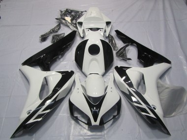 Affordable 2006-2007 Honda CBR1000RR Motorcycle Fairings - White Glossy Black OEM Style No Decals Australia