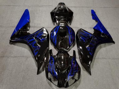 Affordable 2006-2007 Honda CBR1000RR Motorcycle Fairing - Glossy Black Blue Flame Australia