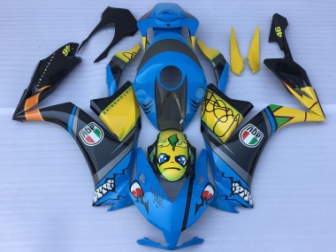 Affordable 2012-2016 Honda CBR1000RR Motorcycle Fairings - Blue Yellow Glossy Black Shark Teeth Australia