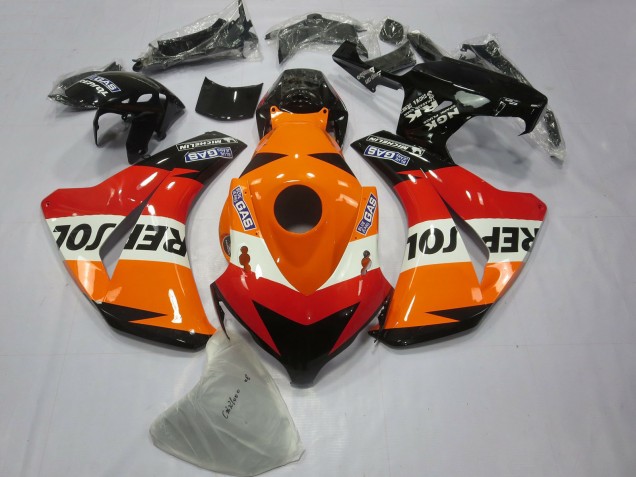 2008-2011 Honda CBR1000RR Bike Fairings - Orange White Red Glossy Black Repsol Australia