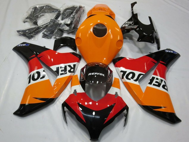 2008-2011 Honda CBR1000RR Motorcycle Fairings Kit - Orange White Red Glossy Black Repsol Australia
