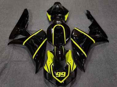 Affordable 2006-2007 Honda CBR1000RR Motorcycle Fairing - Glossy Black High Viz Yellow 99 Australia