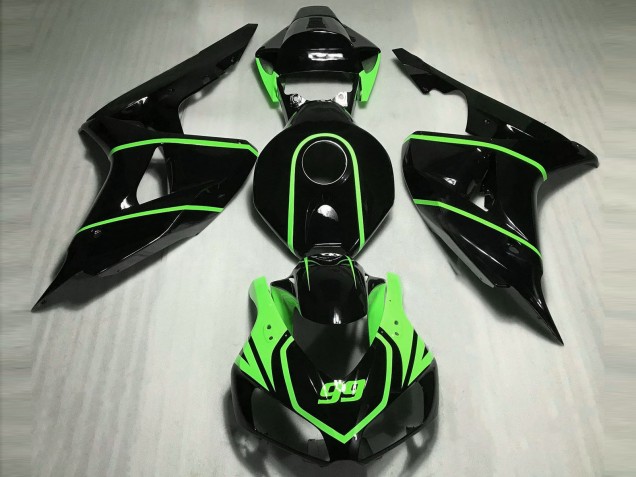 2006-2007 Honda CBR1000RR Motorcycle Fairings - Glossy Black High Viz Green Australia