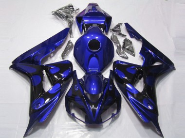 Affordable 2006-2007 Honda CBR1000RR Motorcycle Fairings - Blue Glossy Black Flame Australia