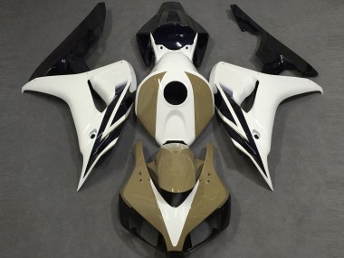 Affordable 2006-2007 Honda CBR1000RR Motorcycle Fairings - White Tan Glossy Black Australia