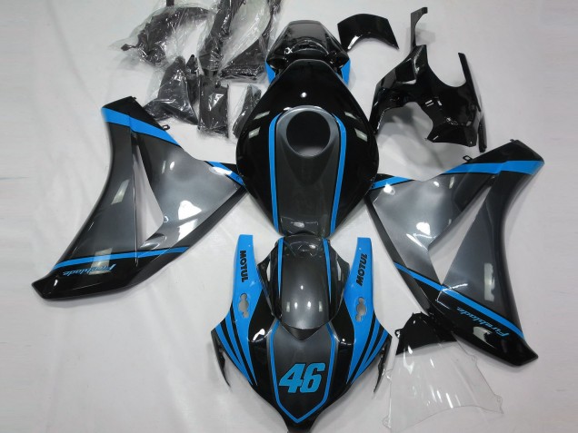2008-2011 Honda CBR1000RR Motorcycle Fairings - Grey Blue Matte Black Motul 46 Australia