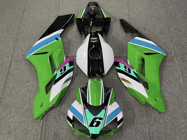 2004-2005 Honda CBR1000RR Motorcycle Fairings - White Green Blue Glossy Black 6 Australia