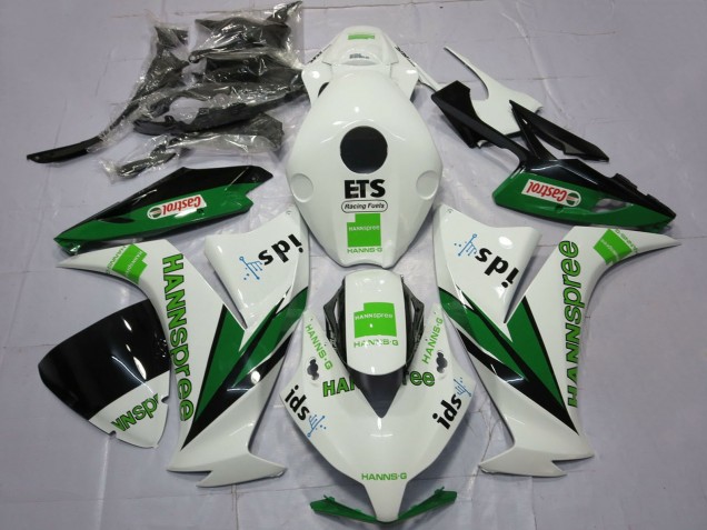 2012-2016 Honda CBR1000RR Motorcycle Fairings - White Green Glossy Black Hannspree Castrol Australia