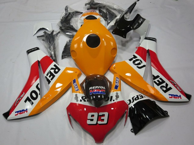 2008-2011 Honda CBR1000RR Motorcycle Fairings - Orange White Red Glossy Black Repsol 93 Australia