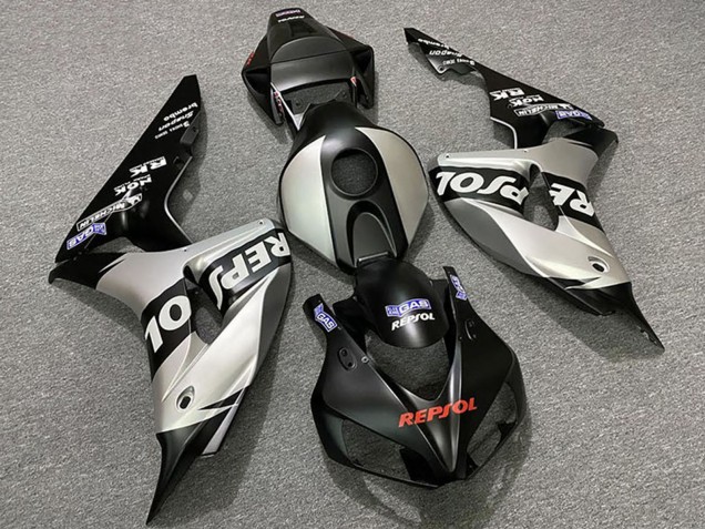 2006-2007 Honda CBR1000RR Motorcycle Fairings - Silver Matte Black Repsol Australia