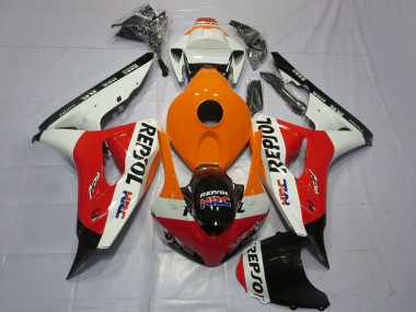 Affordable 2006-2007 Honda CBR1000RR Motorcycle Fairings - Orange White Red Glossy Black Repsol HRC Australia