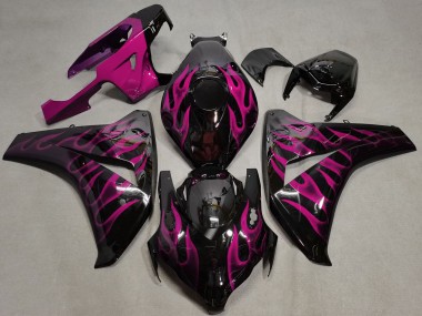 Affordable 2008-2011 Honda CBR1000RR Motorcycle Fairings - Glossy Black Pink Flame Australia