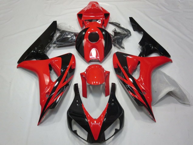 2006-2007 Honda CBR1000RR Motorcycle Fairings - Red Glossy Black OEM Style No Decals Australia