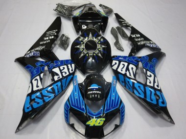 Affordable 2006-2007 Honda CBR1000RR Motorcycle Fairings - Glossy Black Blue Rossi 46 Australia