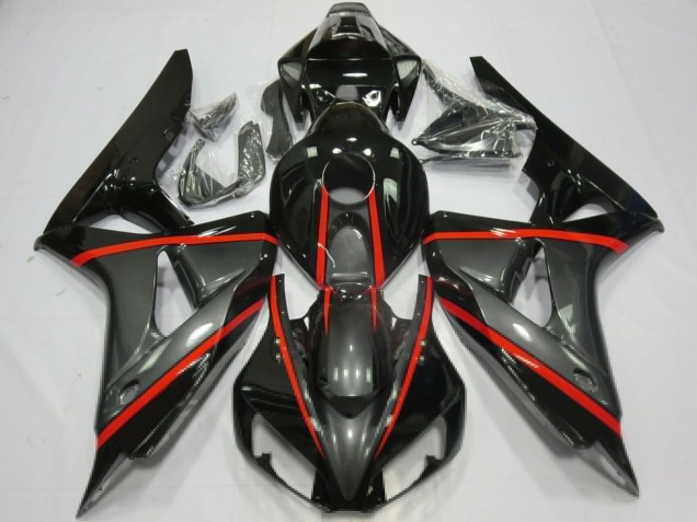 2006-2007 Honda CBR1000RR Motorcycle Fairings - Glossy Black Grey Red Australia