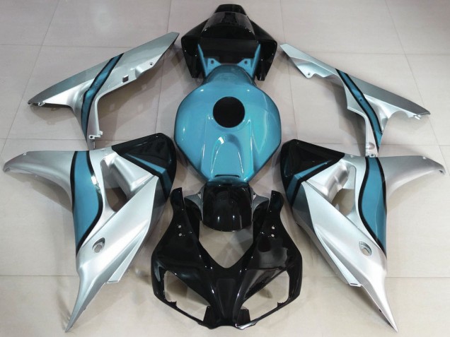 2006-2007 Honda CBR1000RR Motorcycle Fairings - Silver Light Blue Glossy Black Australia