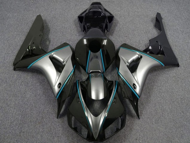 2006-2007 Honda CBR1000RR Motorcycle Fairings - Silver Blue Glossy Black Pinstripe Australia