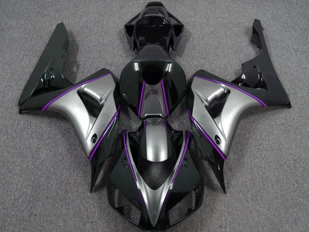 2006-2007 Honda CBR1000RR Motorcycle Fairings - Silver Purple Glossy Black Pinstripe Australia