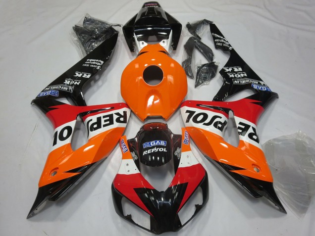 2006-2007 Honda CBR1000RR Motorcycle Fairings - Orange White Red Glossy Black Repsol Australia