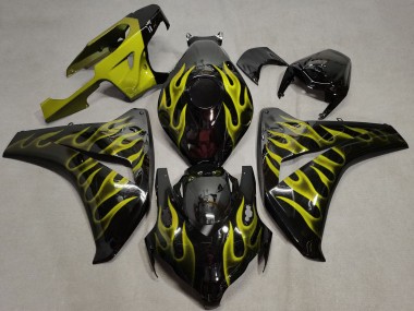 Affordable 2008-2011 Honda CBR1000RR Motorcycle Fairings - Glossy Black Gold Flame Australia