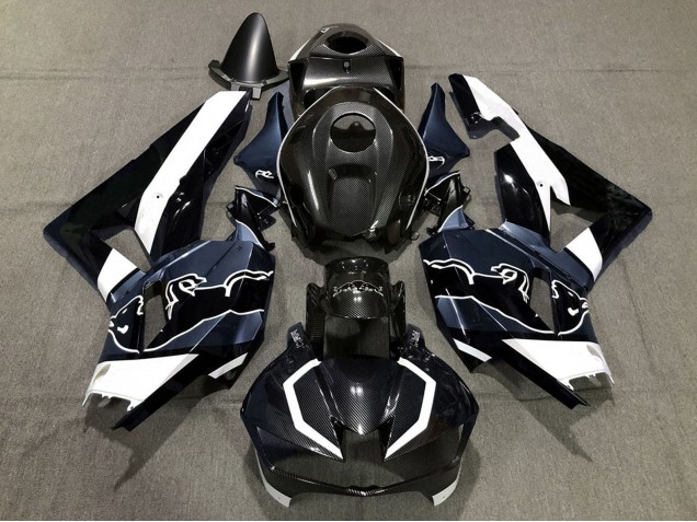 2013-2023 Honda CBR600RR Motorcycle Fairings - Black Carbon Fiber White Blue Bull Australia