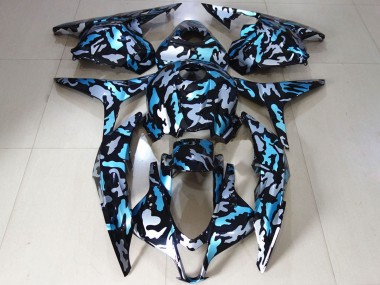 Affordable 2009-2012 Honda CBR600RR Motorcycle Fairings - White Blue Camouflage Australia