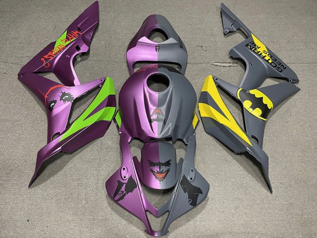 2007-2008 Honda CBR600RR Motorcycle Fairings - Grey Purple Bat Man vs Joker Matte Australia