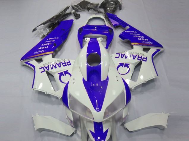 2005-2006 Honda CBR600RR Motorcycle Fairings - White Blue Pramac Australia