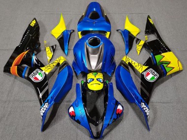 Affordable 2007-2008 Honda CBR600RR Motorcycle Fairings - Blue Yellow Glossy Black Shark Australia