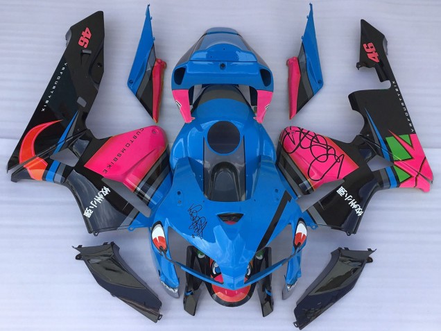2005-2006 Honda CBR600RR Motorcycle Fairings - Blue Shark Pink Australia