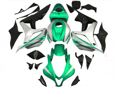 Affordable 2007-2008 Honda CBR600RR Motorcycle Fairings - Silver Green Glossy Black OEM Style Australia