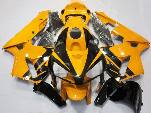 2005-2006 Honda CBR600RR Motorcycle Fairings - Bright Orange Glossy Black Design Australia