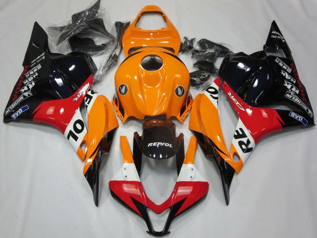 2009-2012 Honda CBR600RR Motorcycle Fairing - Orange White Red Glossy Black Repsol Australia
