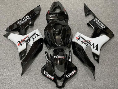 Affordable 2007-2008 Honda CBR600RR Motorcycle Fairings - Glossy Black White West Style Australia