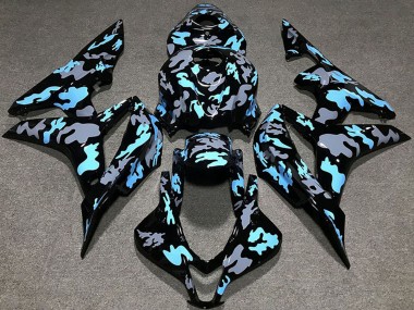 Affordable 2007-2008 Honda CBR600RR Motorcycle Fairings - Blue Grey Camouflage Australia