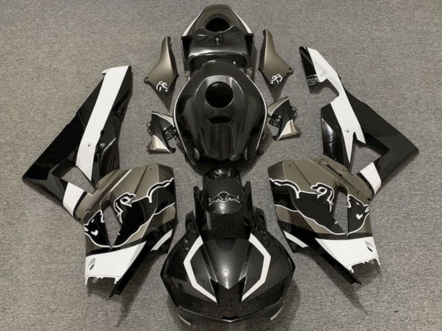 2013-2023 Honda CBR600RR Motorcycle Fairings - Black Carbon Fiber White Bull Australia