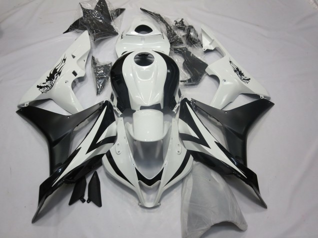 2007-2008 Honda CBR600RR Motorcycle Fairings - White Matte Black OEM Style Australia