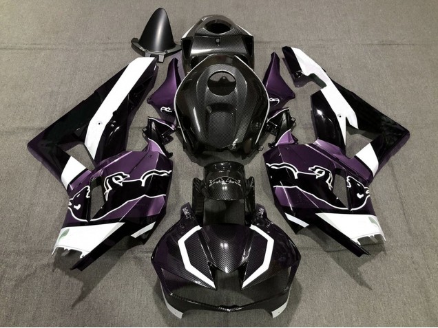 2013-2023 Honda CBR600RR Motorcycle Fairings - Black Carbon Fiber White Purple Bull Australia