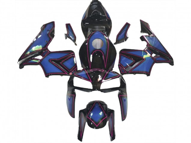 2005-2006 Honda CBR600RR Motorcycle Fairings - Deep Blue Pink Outline Australia