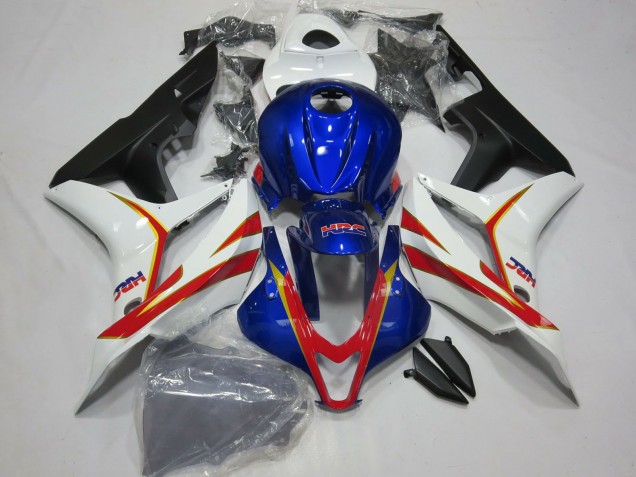 2007-2008 Honda CBR600RR Motorcycle Fairing - White Red Blue HRC Australia