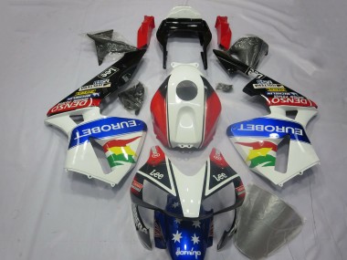 Affordable 2003-2004 Honda CBR600RR Motorcycle Fairing Kits - White Red Blue Glossy Black EuroBet Australia