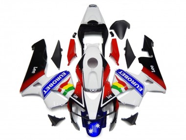 Affordable 2003-2004 Honda CBR600RR Motorcycle Fairing - White Red Blue Glossy Black EuroBet Australia