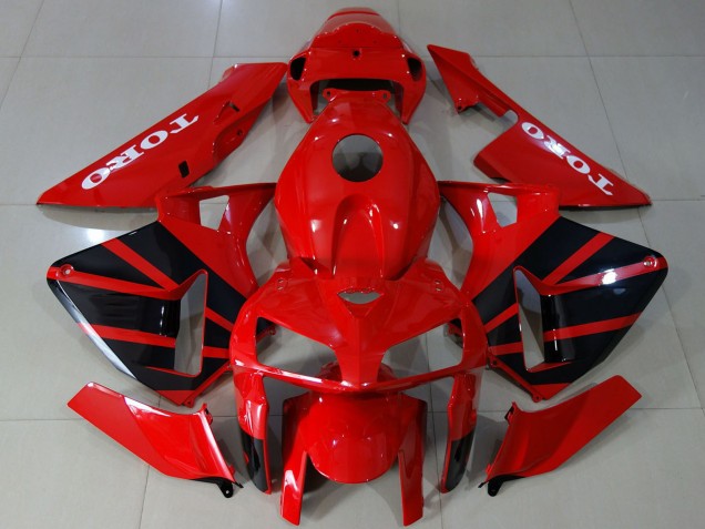 2005-2006 Honda CBR600RR Motorcycle Fairings - Glossy Red Black Australia