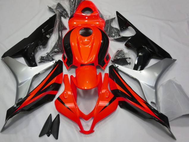 2007-2008 Honda CBR600RR Motorcycle Fairing - Silver Red Glossy Black OEM Style Australia