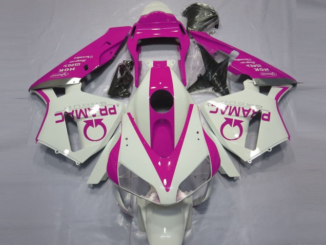 2003-2004 Honda CBR600RR Motorcycle Fairings - White Pink Pramac Australia