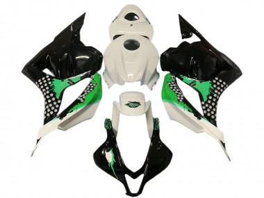 Affordable 2009-2012 Honda CBR600RR Motorcycle Fairings - White Green Glossy Black Splatter Australia