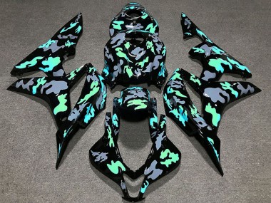 Affordable 2007-2008 Honda CBR600RR Motorcycle Fairings - Green Grey Camouflage Australia