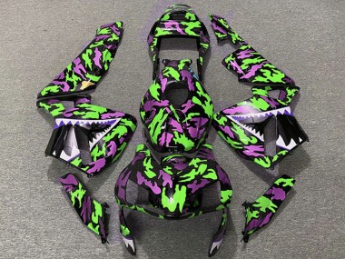 Affordable 2003-2004 Honda CBR600RR Motorcycle Fairings - Green Pink Camouflage Shark Australia