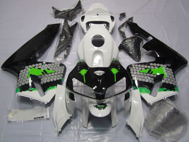 2005-2006 Honda CBR600RR Motorcycle Fairings - White Green Black Splatter Australia