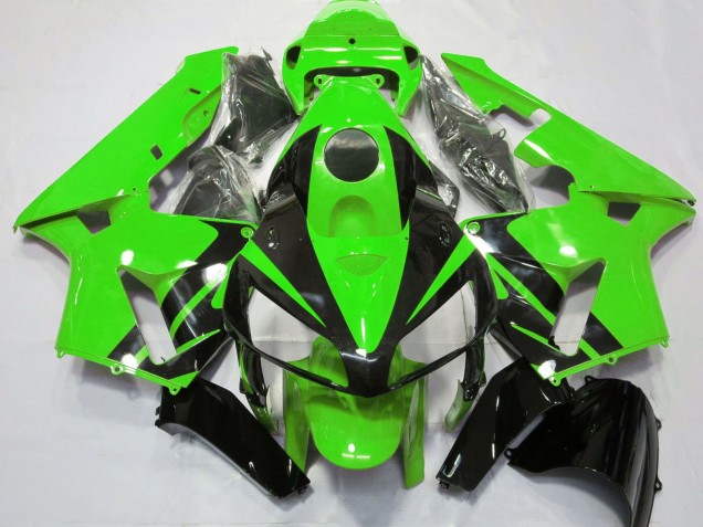 2005-2006 Honda CBR600RR Motorcycle Fairings - Green Glossy Black Design Australia